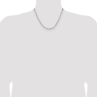 Sterling Silver Rhodium-plated D/C Paperclip Chain (Style QDPC100R-18)