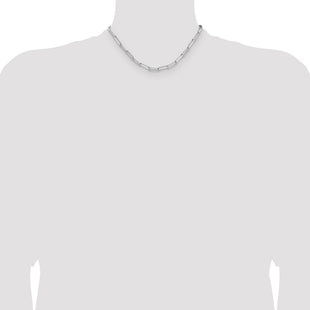 Sterling Silver Rhodium-plated D/C Paperclip Chain (Style QDPC120R-16)