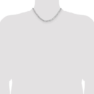 Sterling Silver Rhodium-plated D/C Paperclip Chain (Style QDPC150R-16)