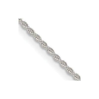 Sterling Silver Solid Rope Chain Anklet, 9 x 1.3mm