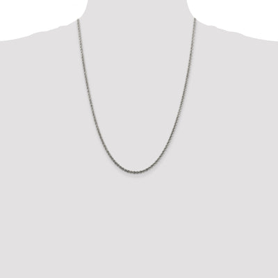 Sterling Silver Solid Rope Chain, 24 x 2.5mm