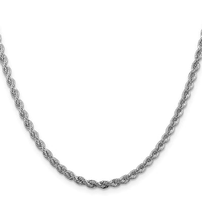Sterling Silver Rhodium-plated Solid Rope Chain, 18 x 3mm