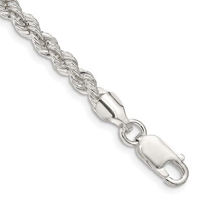 Sterling Silver Solid Rope Chain, 8 x 4.3mm