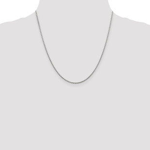 Sterling Silver Rhodium-plated Diamond-cut Spiga Chain (Style QDS045R-20)