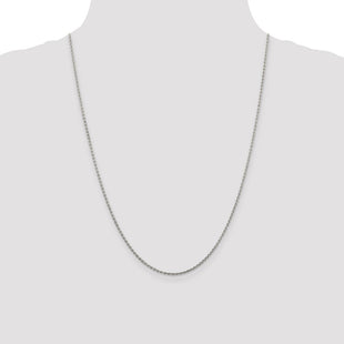 Sterling Silver Rhodium-plated Diamond-cut Spiga Chain (Style QDS045R-24)