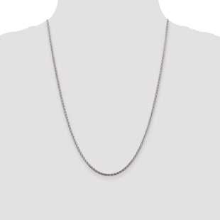 Sterling Silver Diamond-cut Spiga Chain (Style QDS060-24)