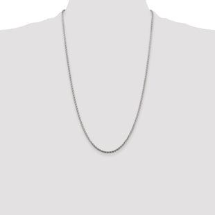 Sterling Silver Diamond-cut Spiga Chain (Style QDS060-26)