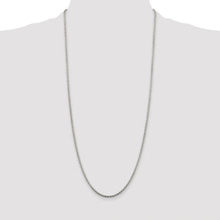 Sterling Silver Rhodium-plated Diamond-cut Spiga Chain (Style QDS060R-30)