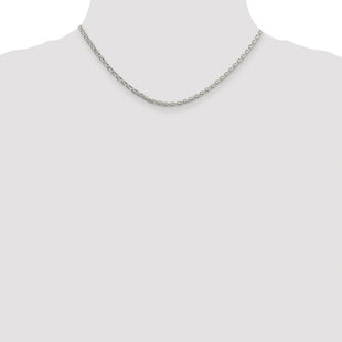 Sterling Silver Rhodium-plated Diamond-cut Spiga Chain (Style QDS080R-16)