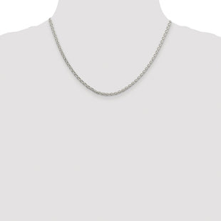 Sterling Silver Rhodium-plated Diamond-cut Spiga Chain (Style QDS080R-18)