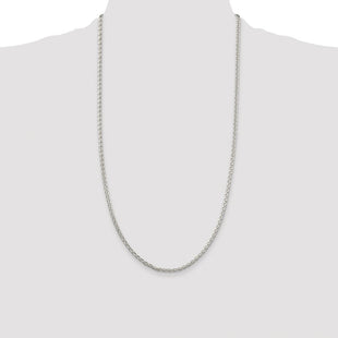 Sterling Silver Rhodium-plated Diamond-cut Spiga Chain (Style QDS080R-22)
