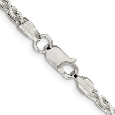 Sterling Silver Diamond-cut Spiga Chain, 18 x 3.5mm