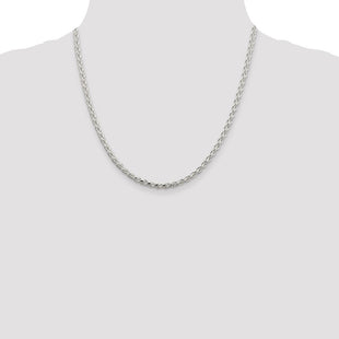 Sterling Silver Diamond-cut Spiga Chain (Style QDS100-20)