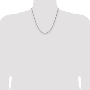 Sterling Silver Rhodium-plated Diamond-cut Square Spiga Chain (Style QDSS045R-20)
