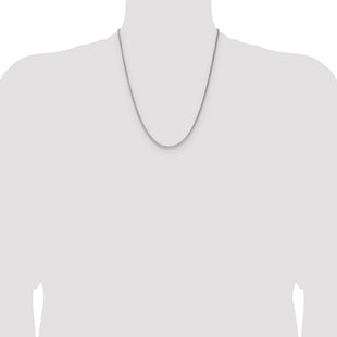 Sterling Silver Rhodium-plated Diamond-cut Square Spiga Chain (Style QDSS045R-22)