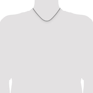 Sterling Silver Rhodium-plated Diamond-cut Square Spiga Chain (Style QDSS060R-16)