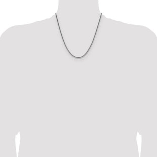 Sterling Silver Rhodium-plated Diamond-cut Square Spiga Chain (Style QDSS060R-20)