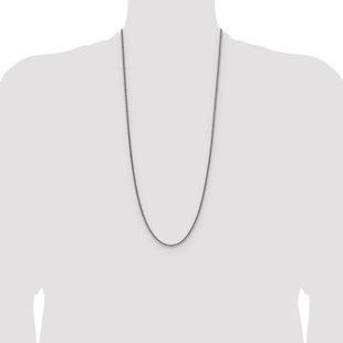 Sterling Silver Rhodium-plated Diamond-cut Square Spiga Chain (Style QDSS060R-30)