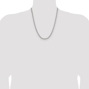 Sterling Silver Diamond-cut Square Spiga Chain (Style QDSS080-22)