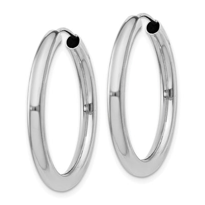 Sterling Silver Rhodium-plated Endless Tube Hoop Earrings, 30 x 3mm
