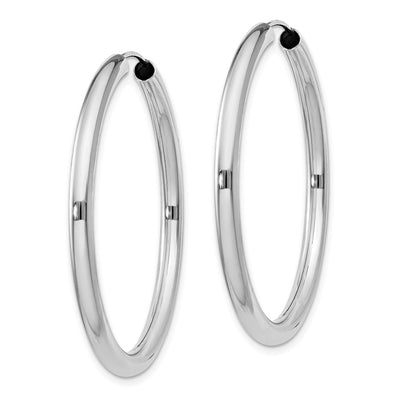 Sterling Silver Rhodium-plated Endless Tube Hoop Earrings, 40 x 3mm