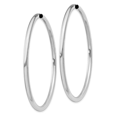 Sterling Silver Rhodium-plated Endless Tube Hoop Earrings, 60 x 3mm