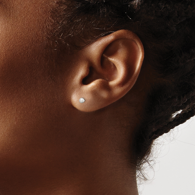 Sterling Silver Polished Laser-cut Post Earrings