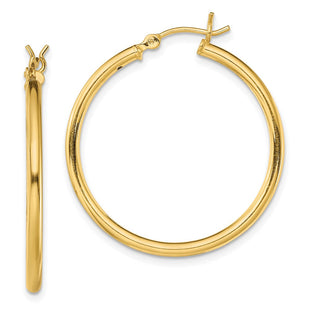 Sterling Silver Gold-Tone Polished Hoop Earrings (Style QE13139)