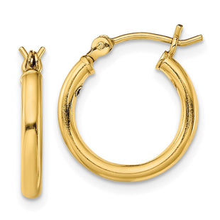 Sterling Silver Gold-Tone Polished Hoop Earrings (Style QE13141)