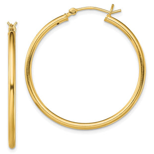 Sterling Silver Gold-Tone Polished Hoop Earrings (Style QE13143)