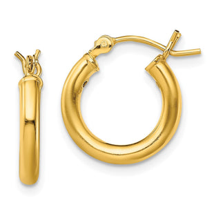 Sterling Silver Gold-Tone Polished 2. Hoop Earrings (Style QE13149)