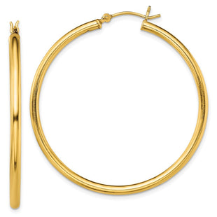 Sterling Silver Gold-Tone Polished 2. Hoop Earrings (Style QE13150)