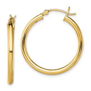 Sterling Silver Gold-Tone Polished 2. Hoop Earrings (Style QE13152)