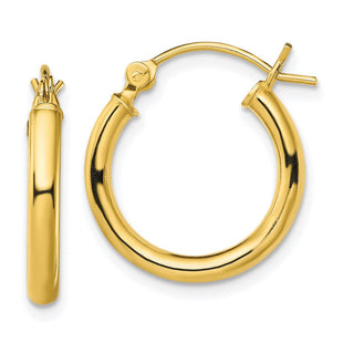 Sterling Silver Gold-Tone Polished 2. Hoop Earrings (Style QE13154)