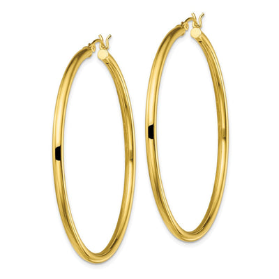 Sterling Silver Gold-Tone Polished Hoop Earrings, 50 x 2.5mm