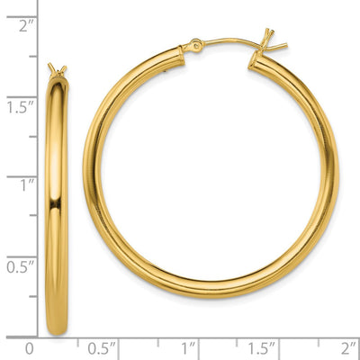 Sterling Silver Gold-Tone Polished Hoop Earrings, 40 x 3mm