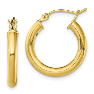 Sterling Silver Gold-Tone Polished Hoop Earrings (Style QE13163)