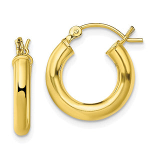 Sterling Silver Gold-Tone Polished Hoop Earrings (Style QE13166)