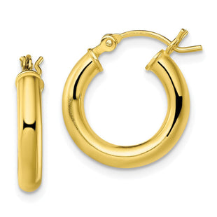 Sterling Silver Gold-Tone Polished Hoop Earrings (Style QE13168)