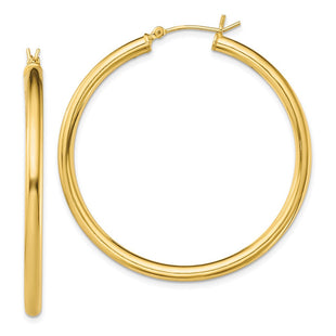 Sterling Silver Gold-Tone Polished Hoop Earrings (Style QE13169)