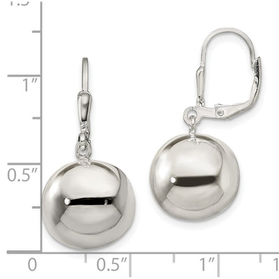 Sterling Silver Ball Dangle Leverback Earrings