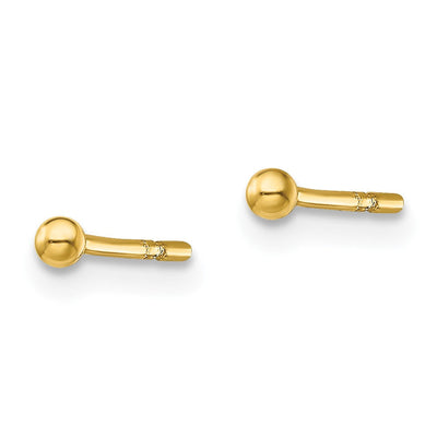 Sterling Silver Gold-Tone Polished Ball Post Earrings, 2 x 2mm