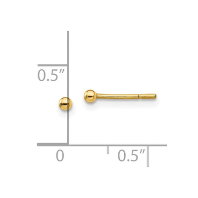 Sterling Silver Gold-Tone Polished Ball Post Earrings, 2 x 2mm