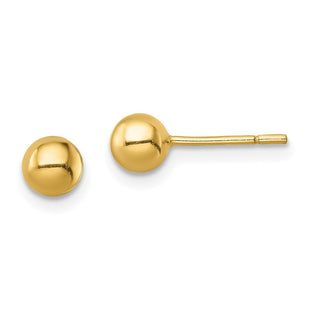 Sterling Silver Gold-Tone Polished Ball Post Earrings (Style QE13331)
