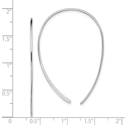 Sterling Silver Rhodium-plated Threader Earrings, 47.61 x 2.05mm