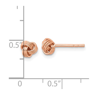 Sterling Silver Rose-tone Polished Love Knot Post Earrings