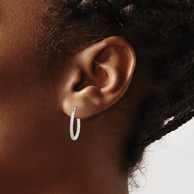 Sterling Silver Twisted Teardrop Hoop Earrings