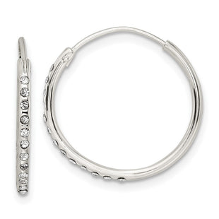 Sterling Silver Crystal Endless Hoop Earrings (Style QE15811)