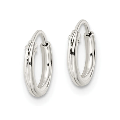 Sterling Silver Polished Endless Tube Hoop Earrings
