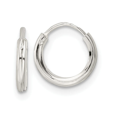 Sterling Silver Polished Endless Tube Hoop Earrings